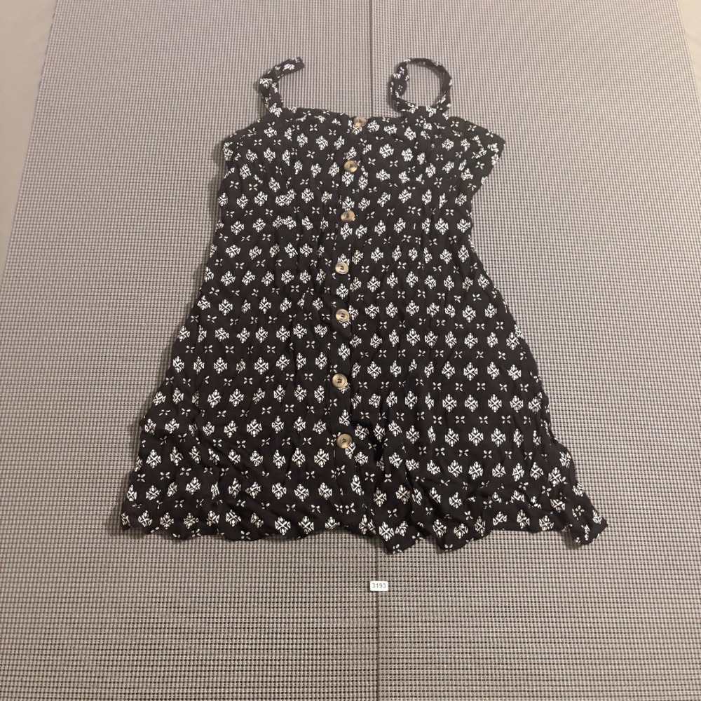 WallFlower Womens Black White Geometric Print Smocked Button Front Dress Size XL